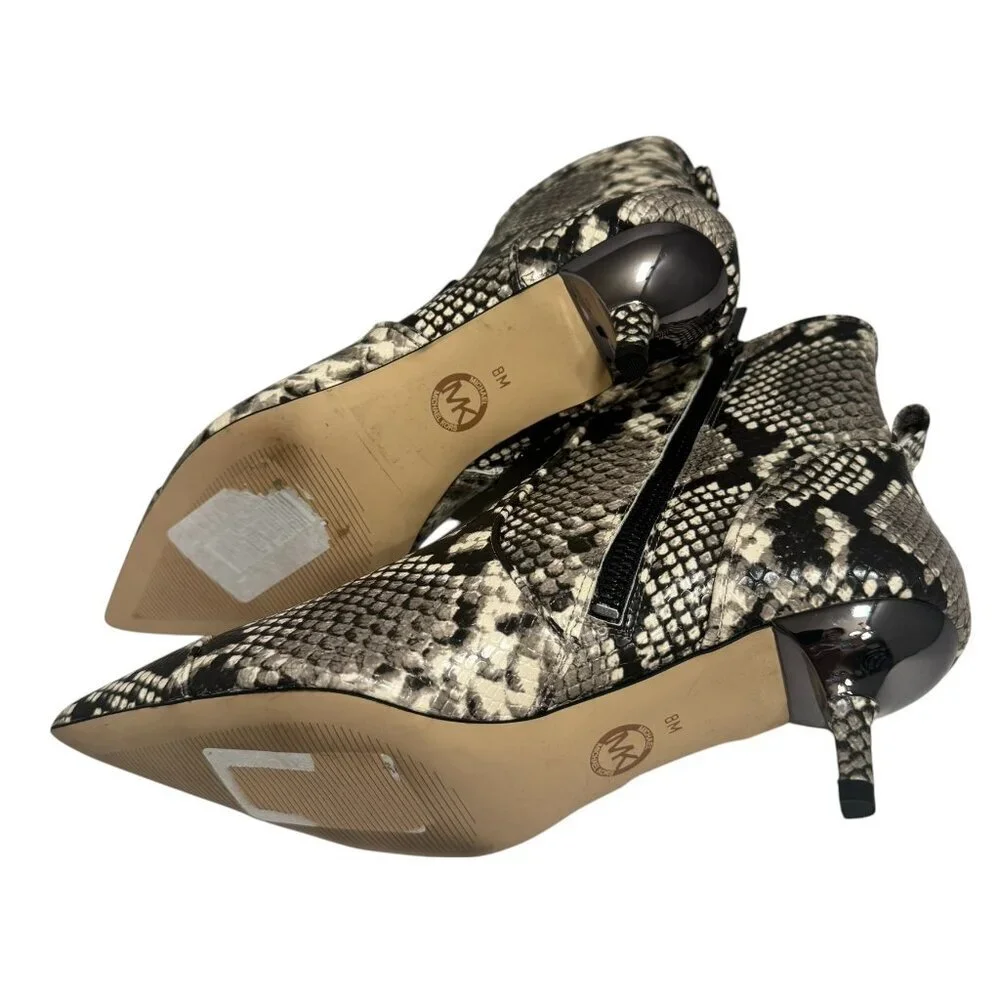 MICHAEL Michael Kors Kadence Snake-Embossed Ankle Booties SZ 8 NEW‎ $225